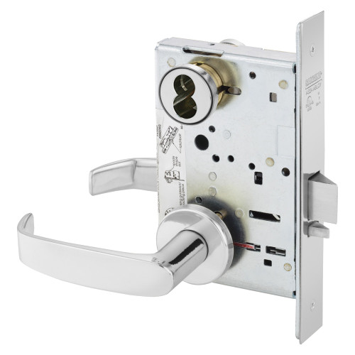 Sargent 60-8205 LNL 26 Office or Entry Mortise Lock LN Rose L Lever LFIC Prep Less Core Bright Chrome