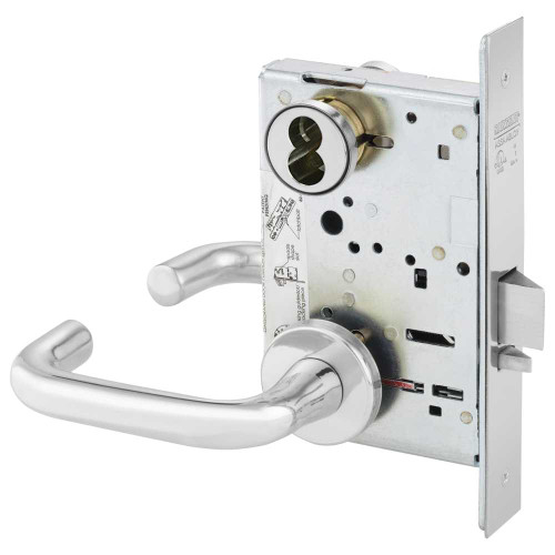 Sargent 60-8238 LNJ 26 Classroom Security Intruder Mortise Lock LN Rose J Lever LFIC Prep Less Core Bright Chrome 60-8238 LNJ 26