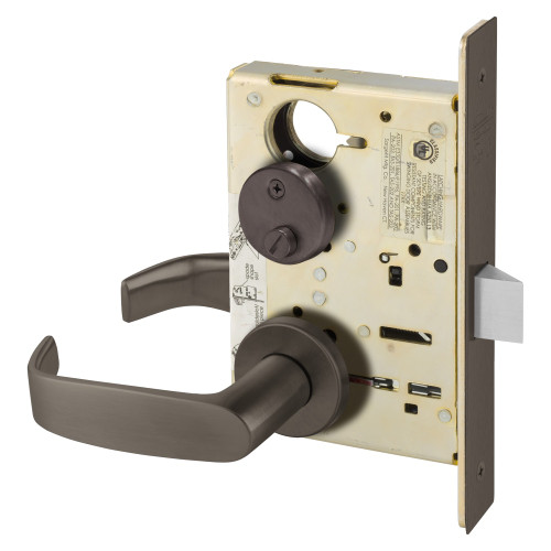 Sargent 8265 LNL 10B Grade 1 Privacy Bath/Bedroom Mortise Lock L - Lever LN - Rose Field Reversible ASA Strike Dark Oxidized Satin Bronze Oil Rubbed