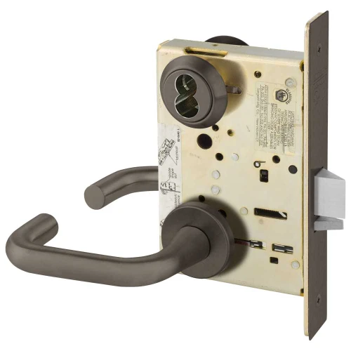 Sargent 70-8204 LNJ 10B Storeroom or Closet Mortise Lock LN Rose J Lever SFIC Prep Less Core Oil Rubbed Bronze 70-8204 LNJ 10B