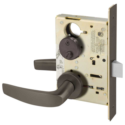 Sargent 8265 LNB 10B Grade 1 Privacy Bath/Bedroom Mortise Lock B - Lever LN - Rose Field Reversible ASA Strike Dark Oxidized Satin Bronze Oil Rubbed 8265 LNB 10B