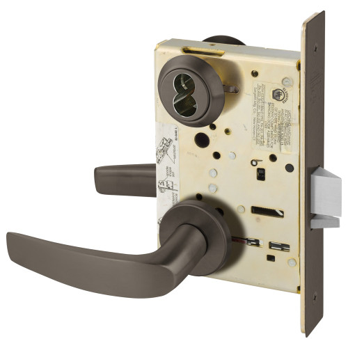 Sargent 60-8205 LNB 10B Office or Entry Mortise Lock LN Rose B Lever LFIC Prep Less Core Oil Rubbed Bronze