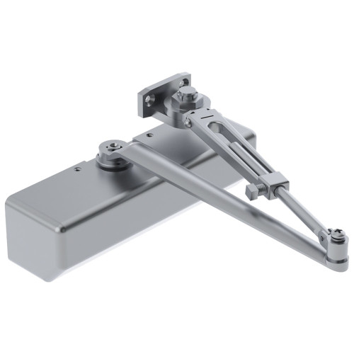 Hager 5300-MLT HO ALM Grade 1 Surface Closer Push or Pull Side Tri Mount Mounting Hold Open Arm Size 1 to 6 Adjustable Aluminum Finish Non-Handed