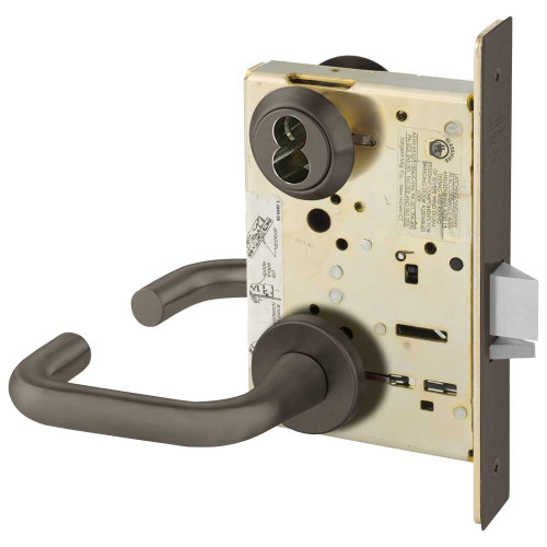 Sargent 70-8205 LNJ 10B Office or Entry Mortise Lock LN Rose J Lever SFIC Prep Less Core Oil Rubbed Bronze 70-8205 LNJ 10B
