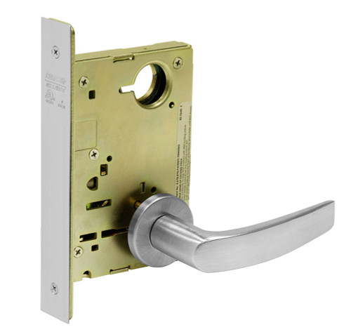 Sargent 8293 LNB 26D Grade 1 Trim Dummy Mortise Lock B - Lever LN - Rose Field Reversible Satin Chrome