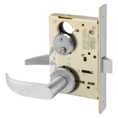 Sargent 8265 LNP 26D Grade 1 Privacy Bath/Bedroom Mortise Lock P - Lever LN - Rose Field Reversible ASA Strike Satin Chrome 8265 LNP 26D