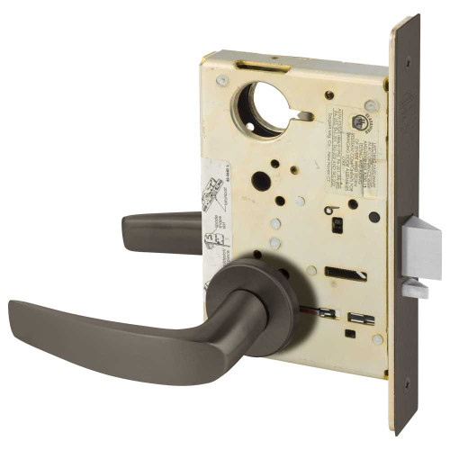 Sargent LC-8204 LNB 10B Grade 1 Storeroom or Closet Mortise Lock B - Lever LN - Rose Field Reversible Less Cylinder ASA Strike Dark Oxidized Satin Bronze Oil Rubbed LC-8204 LNB 10B