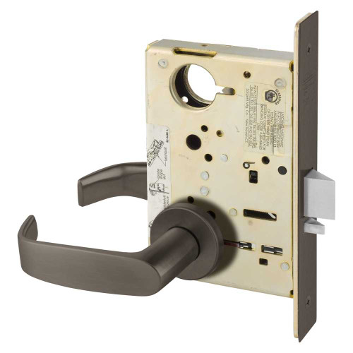 Sargent LC-8238 LNL 10B Grade 1 Classroom Security Intruder Latchbolt Mortise Lock L - Lever LN - Rose Field Reversible Less Cylinder ASA Strike Dark Oxidized Satin Bronze Oil Rubbed LC-8238 LNL 10B