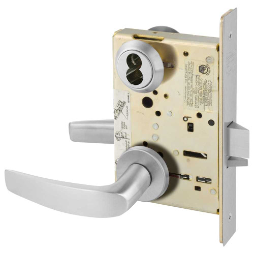 Sargent 70-8237 LNB 26D Classroom Mortise Lock LN Rose B Lever SFIC Prep Less Core Satin Chrome 70-8237 LNB 26D