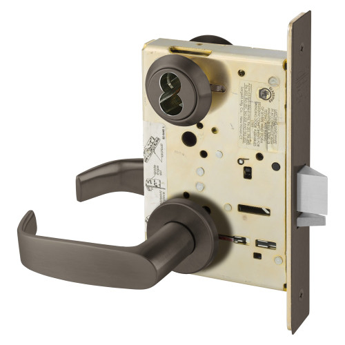 Sargent 70-8205 LNL 10B Office or Entry Mortise Lock LN Rose L Lever SFIC Prep Less Core Oil Rubbed Bronze