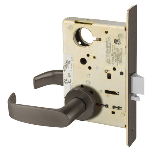 Sargent LC-8204 LNL 10B Grade 1 Storeroom or Closet Mortise Lock L - Lever LN - Rose Field Reversible Less Cylinder ASA Strike Dark Oxidized Satin Bronze Oil Rubbed