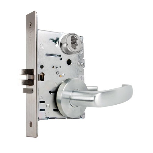 Falcon MA581B QG 626 Grade 1 Storeroom Mortise Lock SFIC Prep Less Core Quantum Lever Gala Rose Satin Chrome Finish