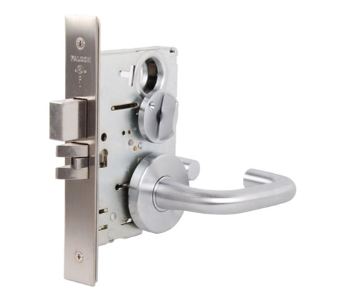 Falcon MA531P SG 626 Grade 1 Apartment Corridor Door Mortise Lock Sutro Lever Gala Rose Satin Chrome Finish