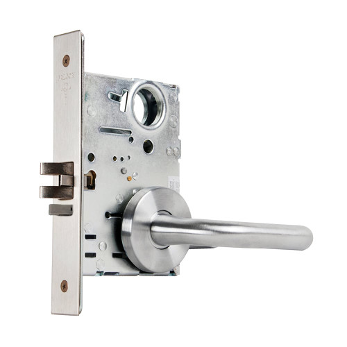 Falcon MA581L SG 626 Grade 1 Storeroom Mortise Lock Less Cylinder Sutro Lever Gala Rose Satin Chrome Finish