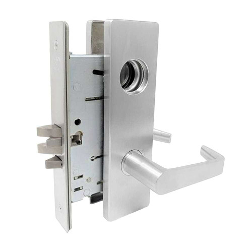 Falcon MA561L DN 626 Grade 1 Classroom Mortise Lock Less Conventional Cylinder Dane Lever Napa Escutcheon Satin Chrome Finish Field Reversible MA561L DN 626