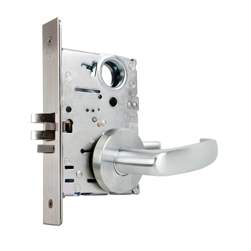 Falcon MA561L QG 626 Grade 1 Classroom Mortise Lock Less Cylinder Quantum Lever Gala Rose Satin Chrome Finish