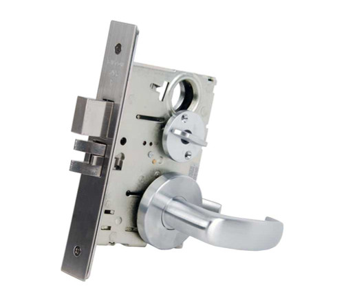 Falcon MA531B QG 626 Grade 1 Apartment Corridor Door Mortise Lock SFIC Prep Less Core Quantum Lever Gala Rose Satin Chrome Finish Field Reversible MA531B QG 626