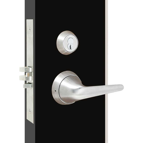 TownSteel MRX-S-L-05-630-IC Heavy Duty Anti-Ligature Level Mortise Lockset Grade 1 Classroom Keyed ANSI Sectional Lever Trim SFIC Prep Less Core Satin Stainless Steel MRX-S-L-05-630-IC
