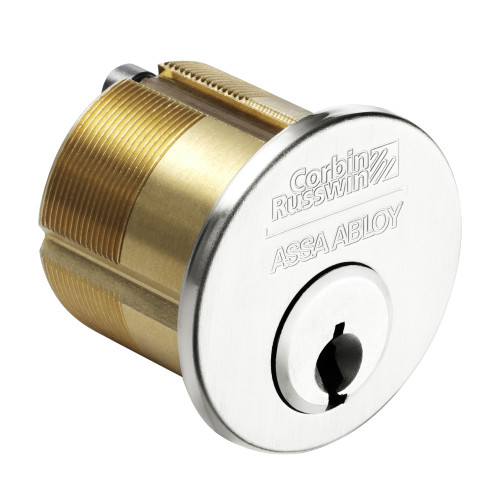 Corbin Russwin 1000-118-A01-6-D1 625 1-1/8 In Mortise Cylinder D1 Keyway A01 Cloverleaf Cam Bright Chrome