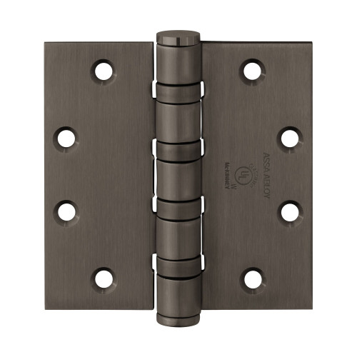 McKinney T4A3386 4-1/2X4-1/2 10B Full Mortise Hinge 5-Knuckle Heavy Weight 4-1/2 by 4-1/2 Square Corner Dark Oxidized Satin Bronze Oil Rubbed Finish