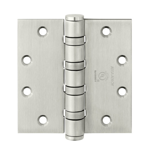 McKinney T4A3386 5X4-1/2 32D Full Mortise Hinge 5-Knuckle Heavy Weight 5 by 4-1/2 Square Corner Satin Stainless Steel Finish