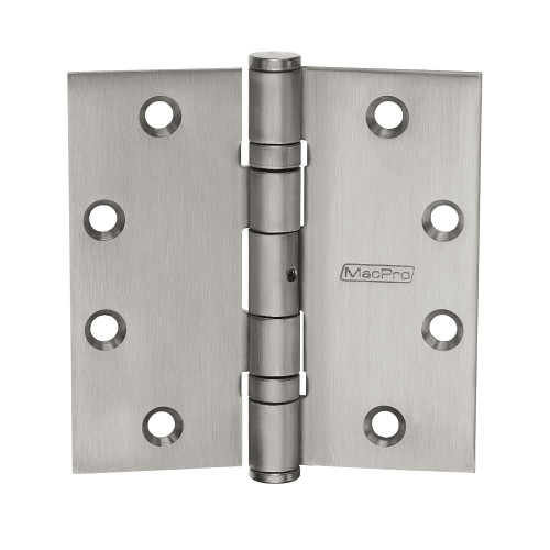 McKinney MPB91 4-1/2X4-1/2 32D NRP MacPro Full Mortise Hinge 5-Knuckle Standard Weight 4-1/2 by 4-1/2 Square Corner Non-Removable Pin Satin Stainless Steel Finish