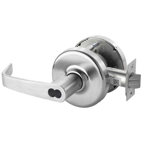 Corbin Russwin CL3391 NZD 626 CL6 Grade 1 Keyed Lever x Turnpiece Cylindrical Lock Newport Lever LFIC 6-Pin Less Core Satin Chrome Finish Non-handed CL3391 NZD 626 CL6
