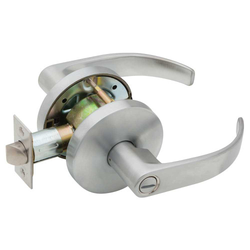 Falcon W301S SRQ 626 Grade 2 Privacy Cylindrical Lock Non-Keyed Quantum Lever Small Rose Satin Chrome Finish Non-handed W301S SRQ 626