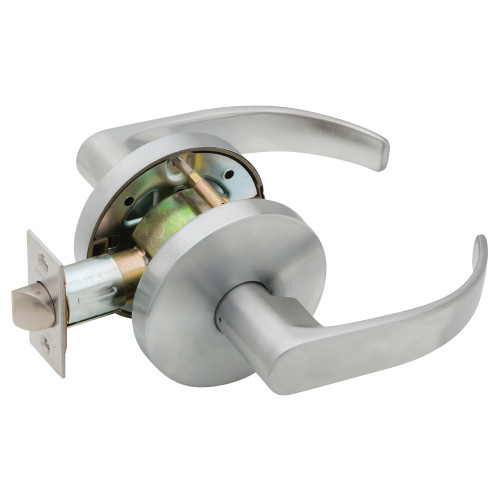 Falcon W161D Q 626 Grade 2 Communicating/Exit Cylindrical Lock Non-Keyed Quantum Lever Standard Rose Satin Chrome Finish Non-handed