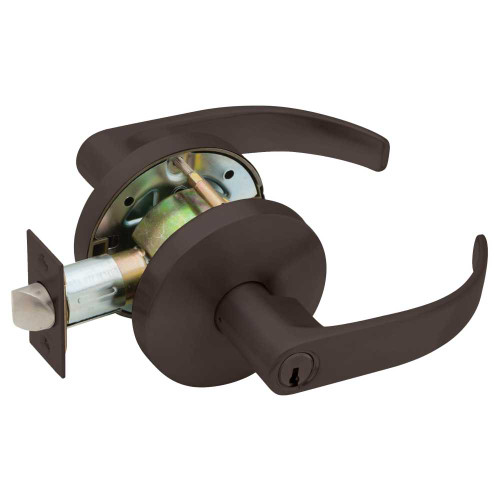 Falcon W561CP6D Q 613 Grade 2 Classroom Cylindrical Lock Key in Lever Cylinder Quantum Lever Standard Rose Dark Oxidized Satin Bronze Oil Rubbed Finish Non-handed W561CP6D Q 613