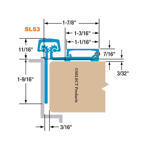 SELECT SL53 CL HD 83 Grade 1 Geared Continuous Hinge Half Surface 83 Heavy Duty Clear Anodized Aluminum Finish SL53 CL HD 83