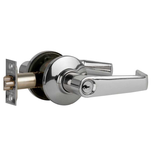 Schlage S51PD SAT 625 Grade 2 Tubular Lock Entrance/Office Function Key in Lever Cylinder Saturn Lever Bright Chrome Finish Non-Handed S51PD SAT 625