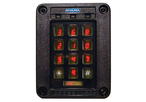 Schlage Electronics SERIII-W-BLK Scramble Keypad Weatherized for Outdoor Use Wiegand Output 8-14 VDC Black