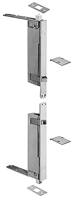 Rockwood 2942 US32D Automatic Flush Bolt Set for Wood Doors 1 by 8-1/2 Satin Stainless Steel Finish