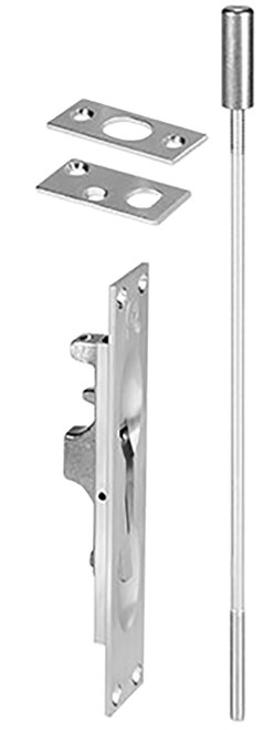 Rockwood 550 US26D Lever Extension Flush Bolt for Fire Rated Hollow Metal Doors 3/4 Bolt Throw 3/4 Rod Backset 12 Rod Length Satin Chrome Finish 550 US26D