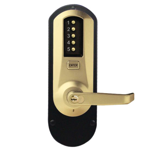 Kaba Simplex 5010BWL-04-41 Exit Trim Winston Lever 6/7-Pin SFIC Prep Less Core Satin Brass