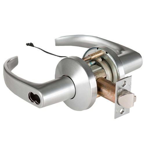 BEST 9KW37DEU14KSTK626 Grade 1 Electric Cylindrical Lock Electronically Unlocked 2-3/4 Backset Fail Secure 24VDC 14K Design Satin Chrome 9KW37DEU14KSTK626