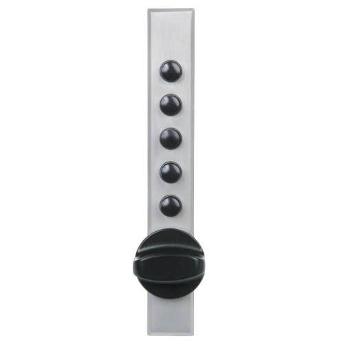 Kaba Simplex 9623C20-26D-41 Cabinet Lock Wood Application End Throw w/Cross Throw Parts Clutch Ball Bearing Knob With Trim Plate Standard Deadbolt Satin Chrome 9623C20-26D-41