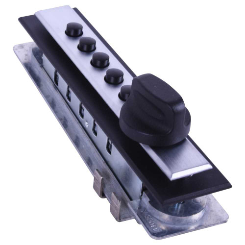 Kaba Simplex 9623C21-26D-41 Cabinet Lock Wood Application End Throw w/Cross Throw Parts Clutch Ball Bearing Knob With Trim Plate Spring Latch Satin Chrome 9623C21-26D-41