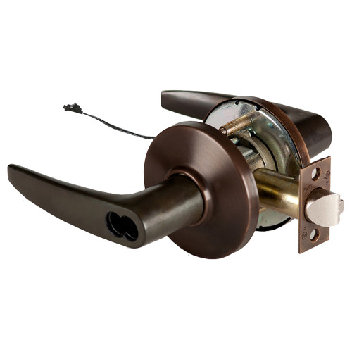 BEST 9KW57DEU16DSTK613 Grade 1 Electric Cylindrical Lock Electronically Unlocked 5 Backset Fail Secure 24VDC 16D Design Oil Rubbed Bronze