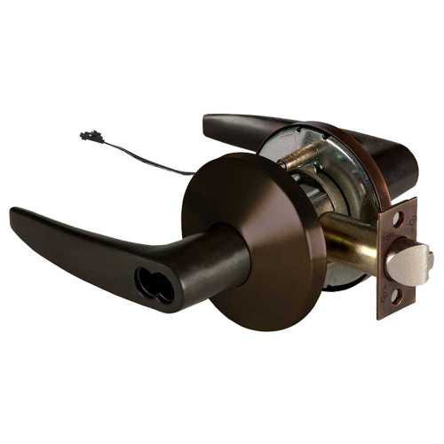 BEST 9KW57DEU16LSTK690RQE Grade 1 Electric Cylindrical Lock Electronically Unlocked 5 Backset Fail Secure 24VDC 16L Design Request to Exit Dark Bronze 9KW57DEU16LSTK690RQE