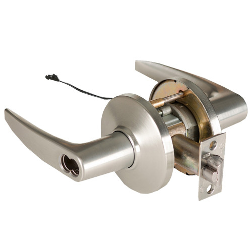 BEST 9KW47DEL16DS3619 Grade 1 Electric Cylindrical Lock Electronically Locked 3-3/4 Backset Fail Safe 24VDC 16D Design Satin Nickel