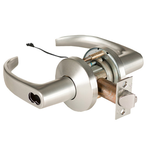 BEST 9KW37DEL14KSTK619RQE Grade 1 Electric Cylindrical Lock Electronically Locked 2-3/4 Backset Fail Safe 24VDC 14K Design Request to Exit Satin Nickel