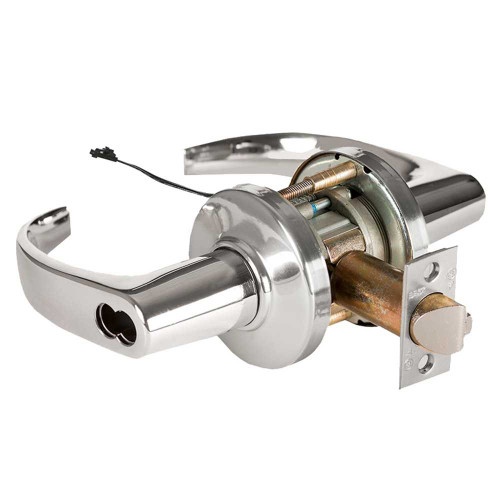BEST 9KW57DEL14CS3625RQE Grade 1 Electric Cylindrical Lock Electronically Locked 5 Backset Fail Safe 24VDC 14C Design Request to Exit Bright Chrome 9KW57DEL14CS3625RQE