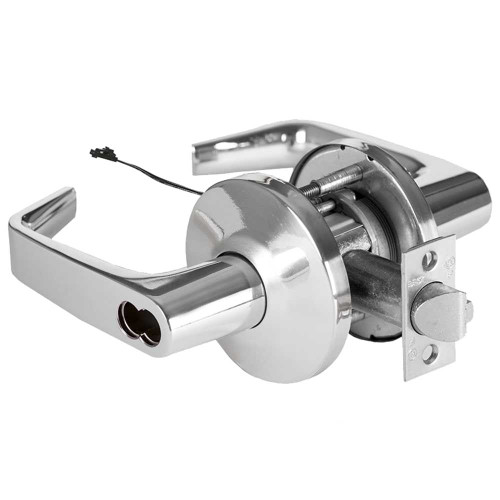 BEST 9KW47DEU15LS3625RQE Grade 1 Electric Cylindrical Lock Electronically Unlocked 3-3/4 Backset Fail Secure 24VDC 15L Design Request to Exit Bright Chrome 9KW47DEU15LS3625RQE