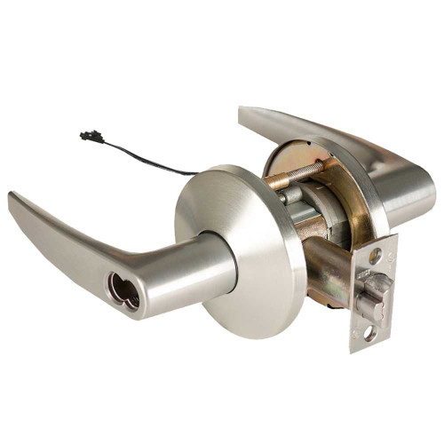 BEST 9KW47DEU16LSTK619RQE Grade 1 Electric Cylindrical Lock Electronically Unlocked 3-3/4 Backset Fail Secure 24VDC 16L Design Request to Exit Satin Nickel 9KW47DEU16LSTK619RQE