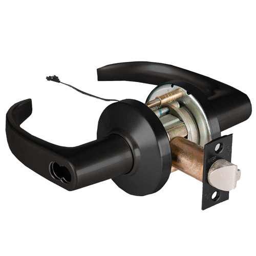 BEST 9KW37DEU14CSTK622RQE Grade 1 Electric Cylindrical Lock Electronically Unlocked 2-3/4 Backset Fail Secure 24VDC 14C Design Request to Exit Flat Black 9KW37DEU14CSTK622RQE