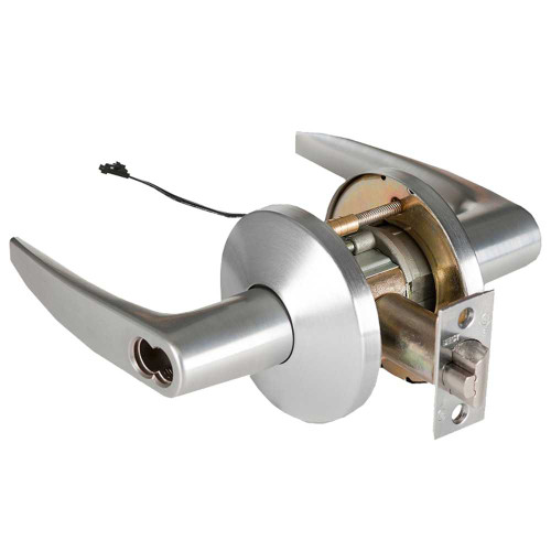 BEST 9KW37DEL16LS3626AM Grade 1 Electric Cylindrical Lock Electronically Locked 2-3/4 Backset Fail Safe 24VDC 16L Design Satin Chrome Antimicrobial 9KW37DEL16LS3626AM