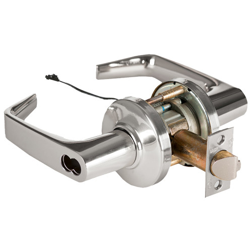 BEST 9KW57DEU15CSTK625RQE Grade 1 Electric Cylindrical Lock Electronically Unlocked 5 Backset Fail Secure 24VDC 15C Design Request to Exit Bright Chrome