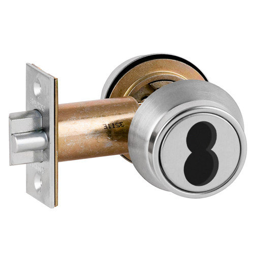 Schlage B252J 626 Grade 2 Double Cylinder Deadlatch Schlage FSIC Less Core 2-3/8 Backset Satin Chrome Finish